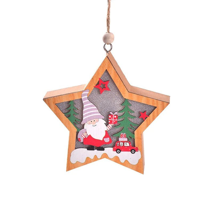 Lisslune | LED Wooden Christmas Ornaments – Festive Christmas Tree Decorations, Perfect for Holiday DIY Gifts & New Year Decor