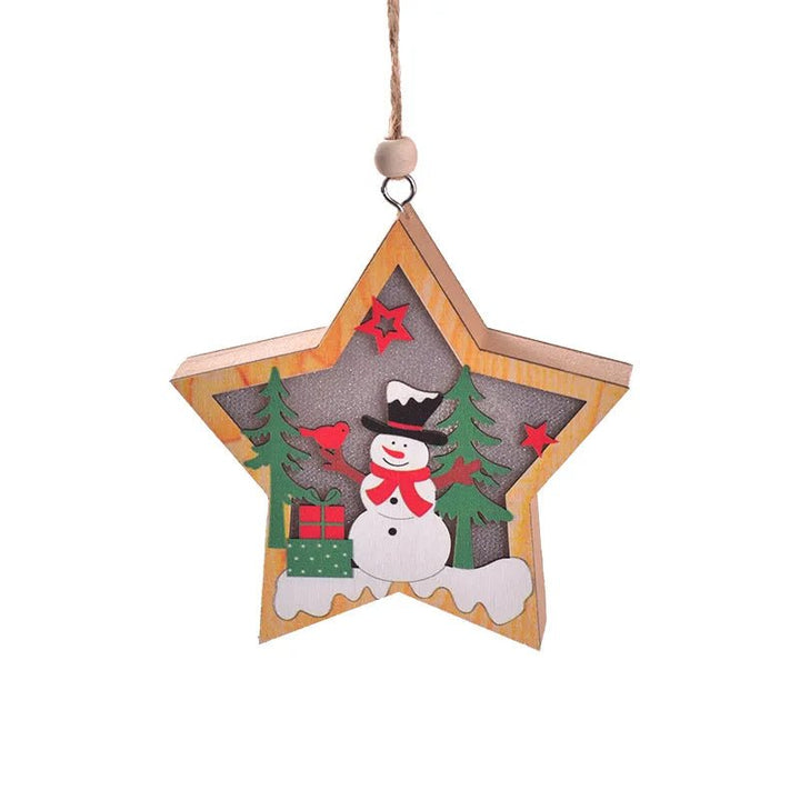 Lisslune | LED Wooden Christmas Ornaments – Festive Christmas Tree Decorations, Perfect for Holiday DIY Gifts & New Year Decor