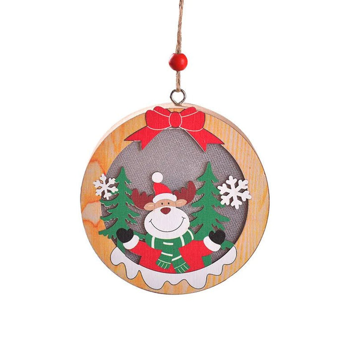 Lisslune | LED Wooden Christmas Ornaments – Festive Christmas Tree Decorations, Perfect for Holiday DIY Gifts & New Year Decor