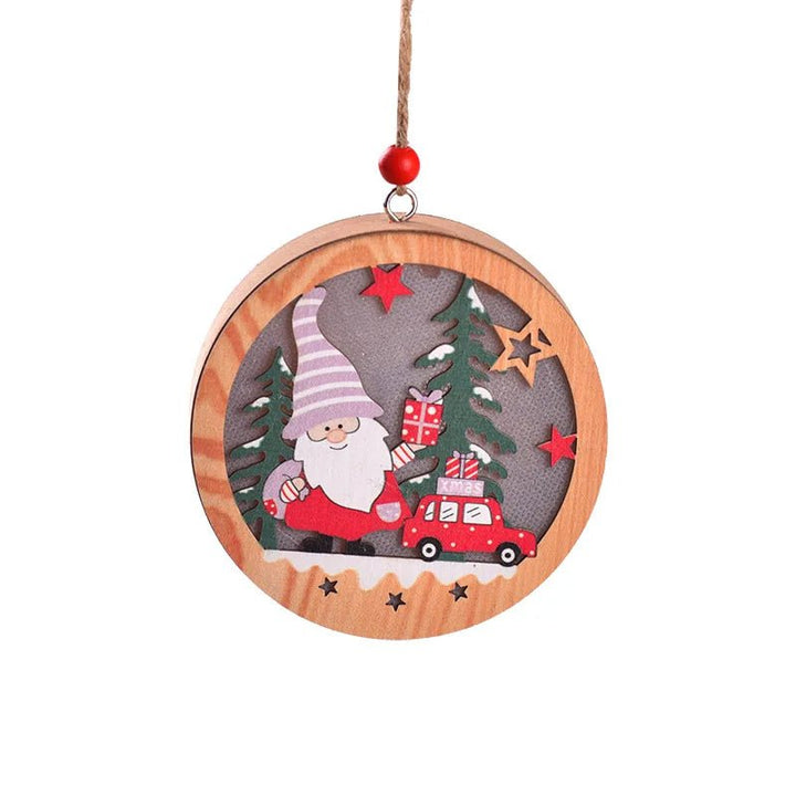 Lisslune | LED Wooden Christmas Ornaments – Festive Christmas Tree Decorations, Perfect for Holiday DIY Gifts & New Year Decor