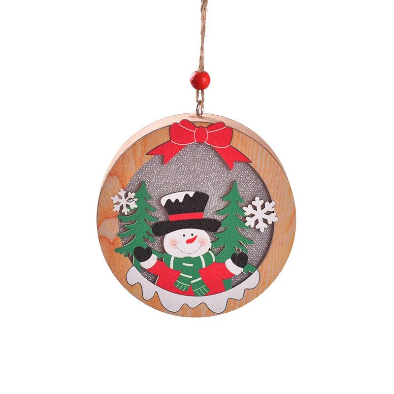 Lisslune | LED Wooden Christmas Ornaments – Festive Christmas Tree Decorations, Perfect for Holiday DIY Gifts & New Year Decor