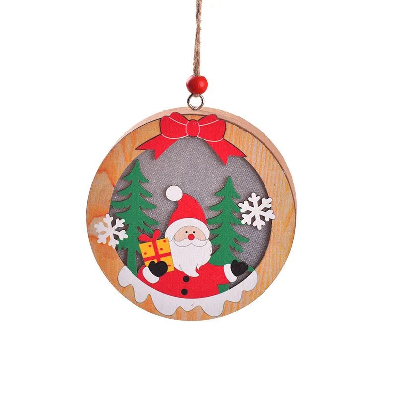 Lisslune | LED Wooden Christmas Ornaments – Festive Christmas Tree Decorations, Perfect for Holiday DIY Gifts & New Year Decor
