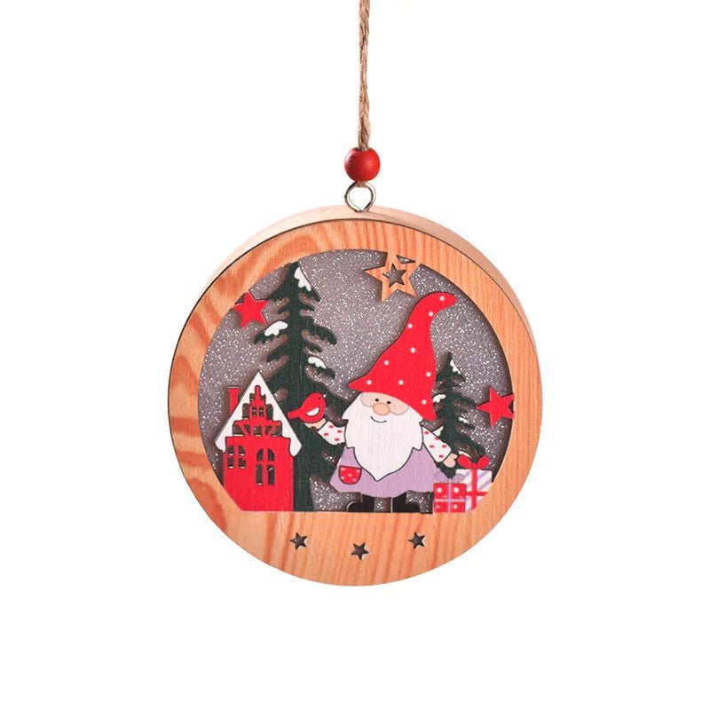 Lisslune | LED Wooden Christmas Ornaments – Festive Christmas Tree Decorations, Perfect for Holiday DIY Gifts & New Year Decor