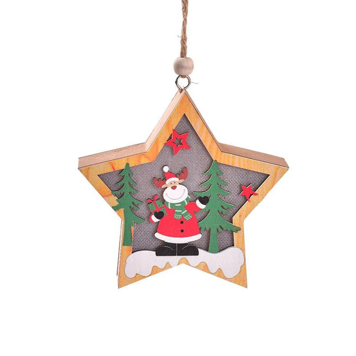 Lisslune | LED Wooden Christmas Ornaments – Festive Christmas Tree Decorations, Perfect for Holiday DIY Gifts & New Year Decor