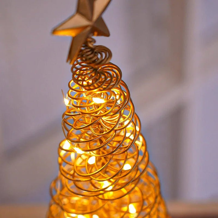 Lisslune | LED Wrought Christmas Tree Spiral Light Table Ornament – Elegant Atmosphere Lamp for Bedroom & Holiday Décor