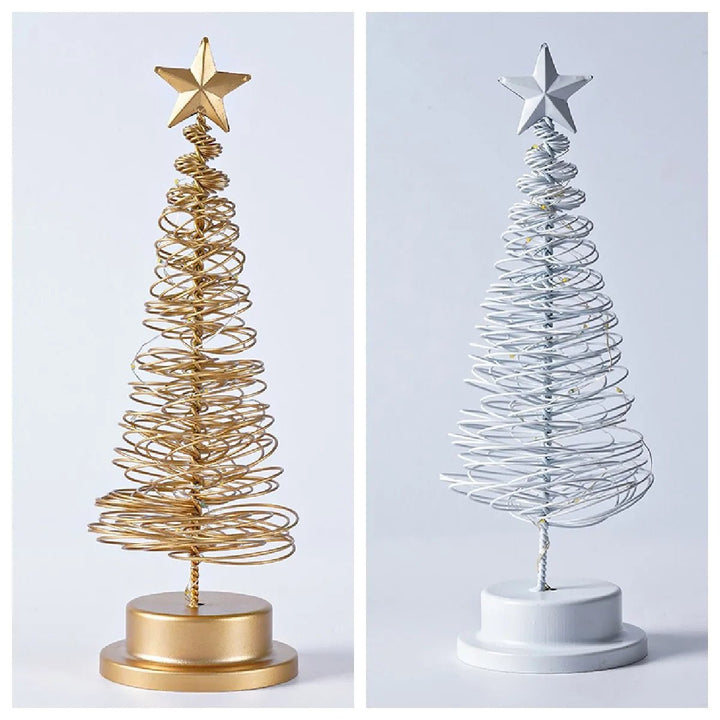 Lisslune | LED Wrought Christmas Tree Spiral Light Table Ornament – Elegant Atmosphere Lamp for Bedroom & Holiday Décor