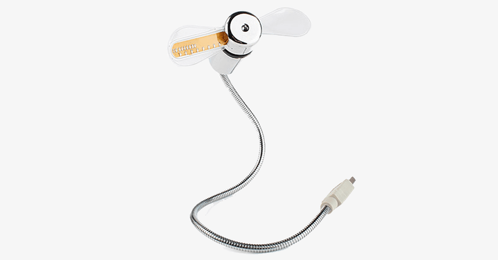 Lisslune | 2-in-1 LED Light USB Cooling Fan with Real-Time Clock - Think Different