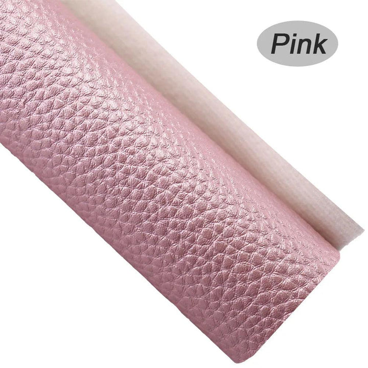 Lisslune | Glittering Pink Synthetic Leather Craft Kit for DIY Earrings and Hair Accessories