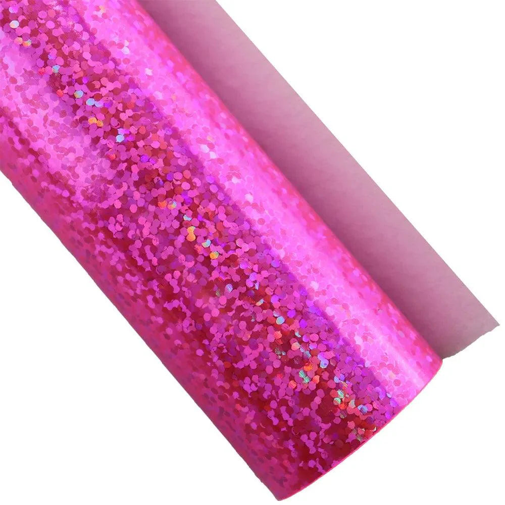 Lisslune | Glittering Pink Synthetic Leather Craft Kit for DIY Earrings and Hair Accessories