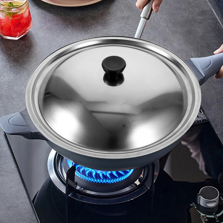 Lisslune | CookShield – Universal Stainless Steel Lid for Pans & Woks