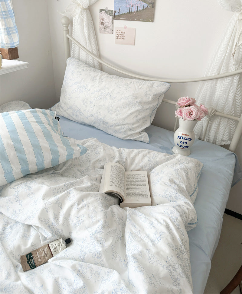 Rynx Whispering Blooms Soft Blue Bedding