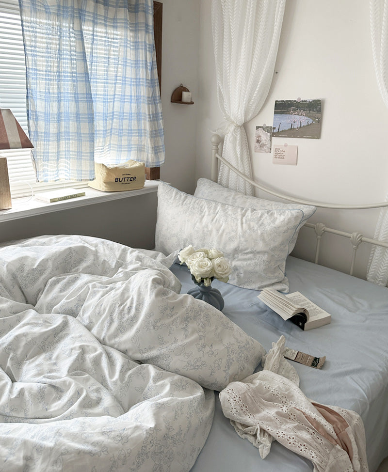 Rynx Whispering Blooms Soft Blue Bedding