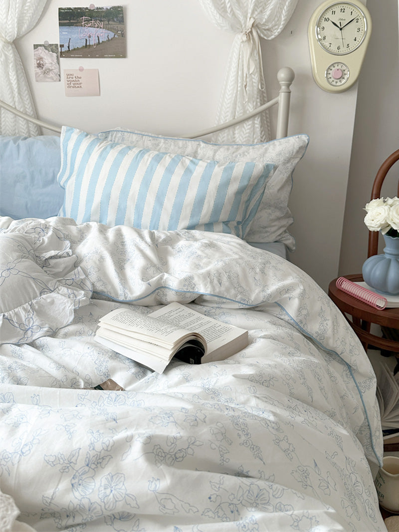 Rynx Whispering Blooms Soft Blue Bedding