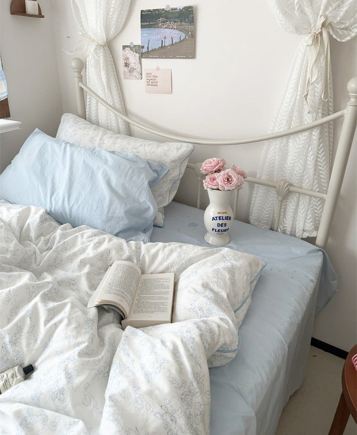 Rynx Whispering Blooms Soft Blue Bedding
