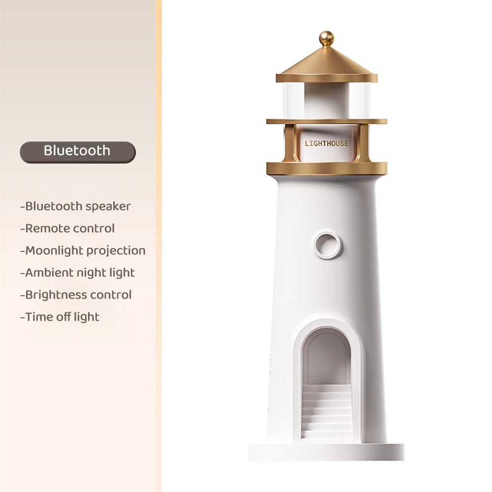 Lisslune | Lighthouse Moon Projection Lamp – Dimmable Bluetooth Ambient Light with Motion Sensor, Perfect for Nighttime Serenity & Christmas Gifting