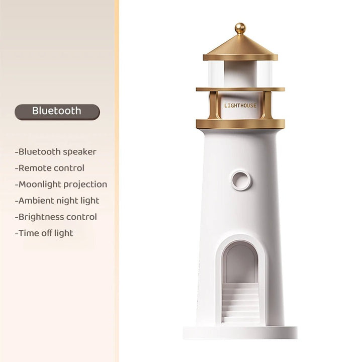 Lisslune | Lighthouse Moon Projection Lamp – Dimmable Bluetooth Ambient Light with Motion Sensor, Perfect for Nighttime Serenity & Christmas Gifting