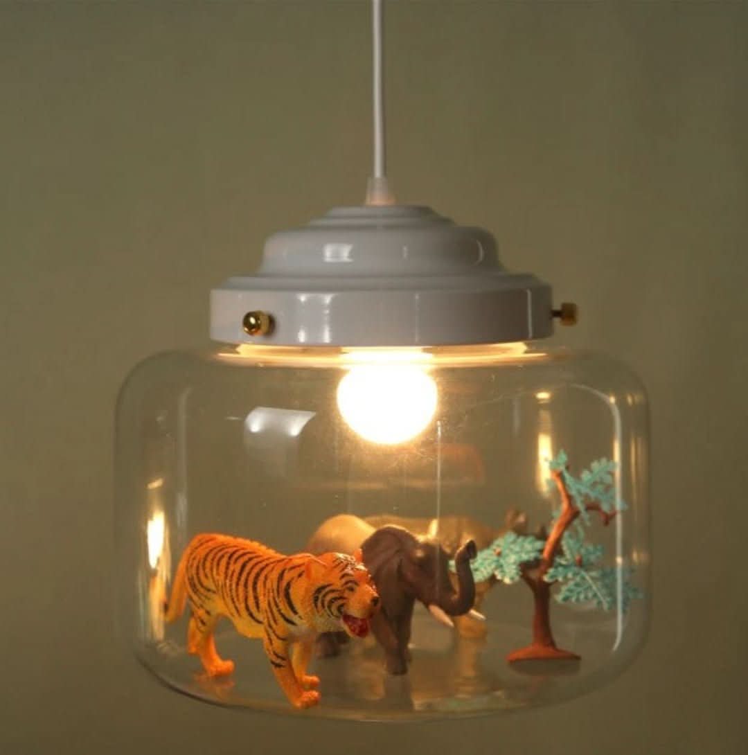 Lisslune | Smaller Zoo | Pendant lamp with glass shade
