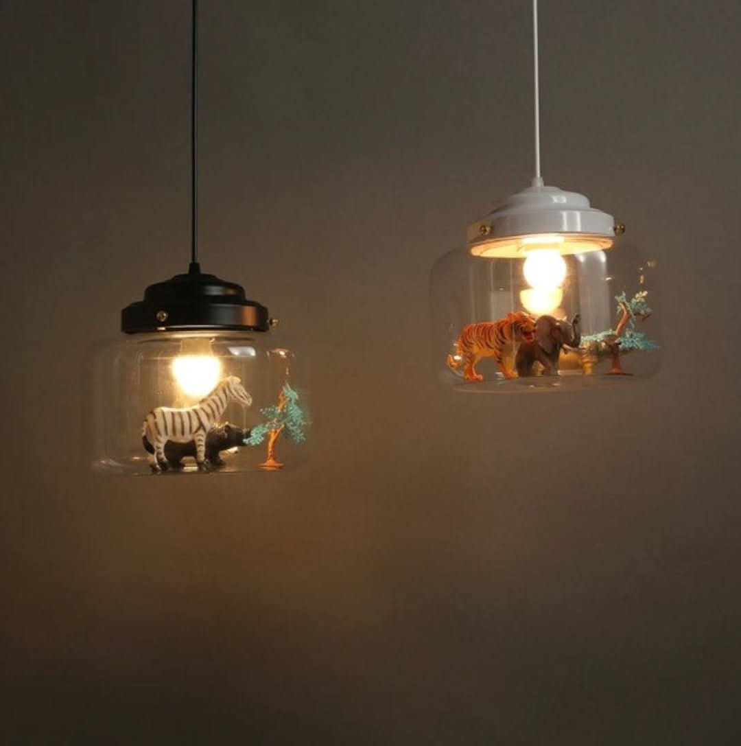 Lisslune | Smaller Zoo | Pendant lamp with glass shade