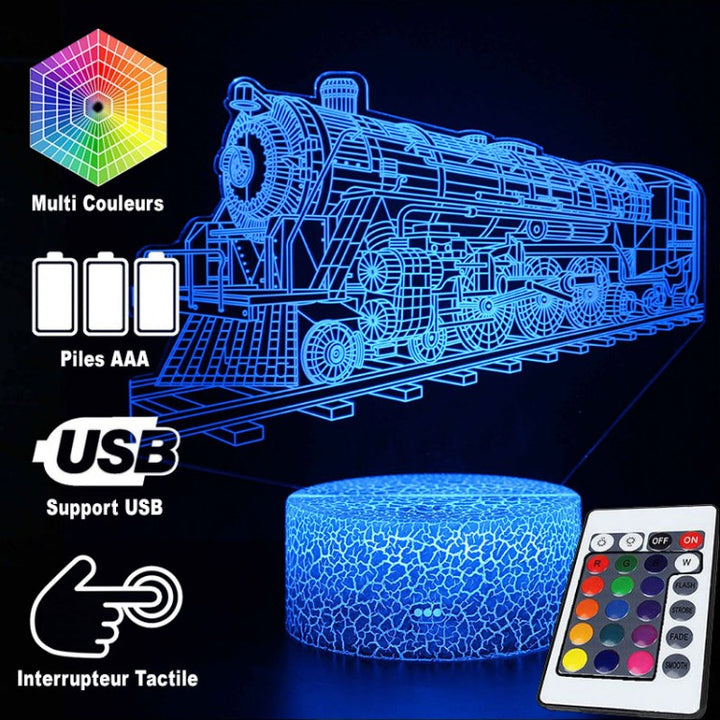 Lisslune | 3D Lamp Locomotive Vintage