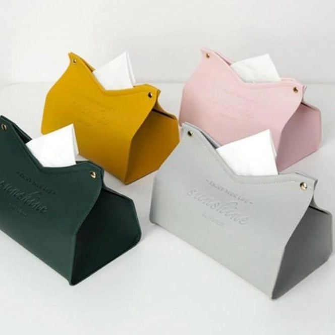 Lisslune | Logan Faux Leather Tissue Box