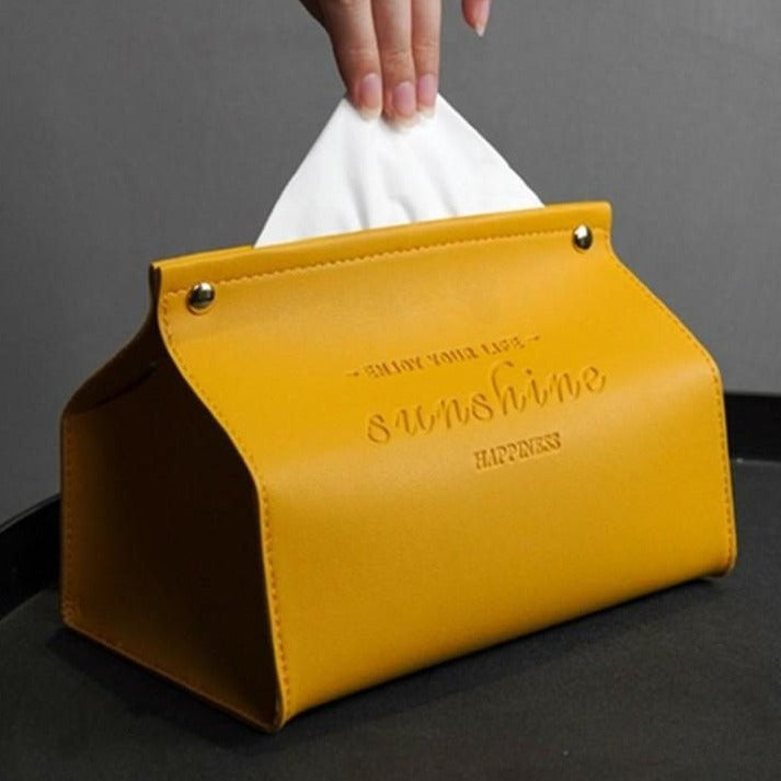 Lisslune | Logan Faux Leather Tissue Box