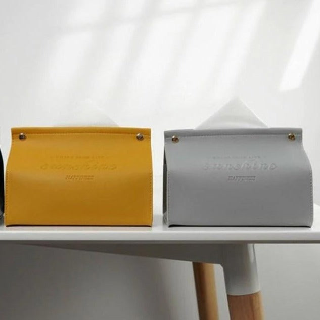 Lisslune | Logan Faux Leather Tissue Box