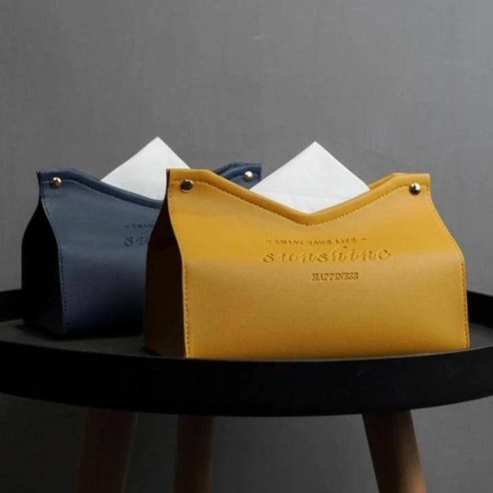 Lisslune | Logan Faux Leather Tissue Box