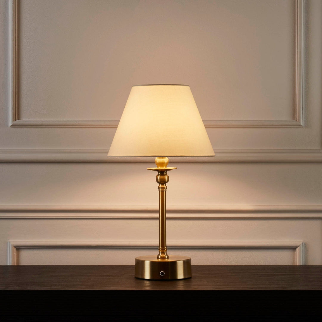 Lisslune | Lucille Ornate LED Rechargeable Wireless Lamp - Brass