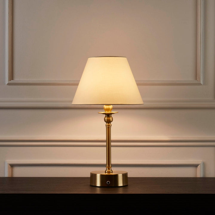 Lisslune | Lucille Ornate LED Rechargeable Wireless Lamp - Brass