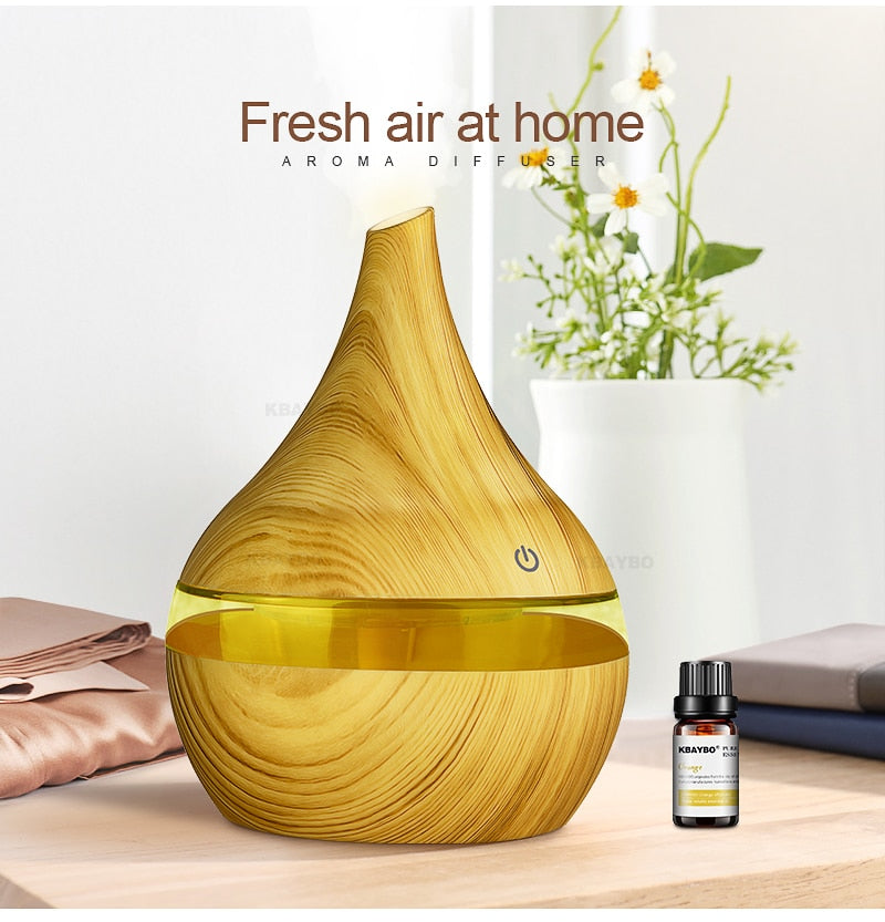 Lisslune | WoodMist Aroma Humidifier – 500 ml with LED Mood Lighting