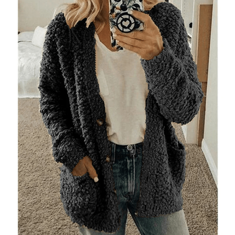 Lisslune | Soft Cardigan Warm Women's Sweater Fluffy Design