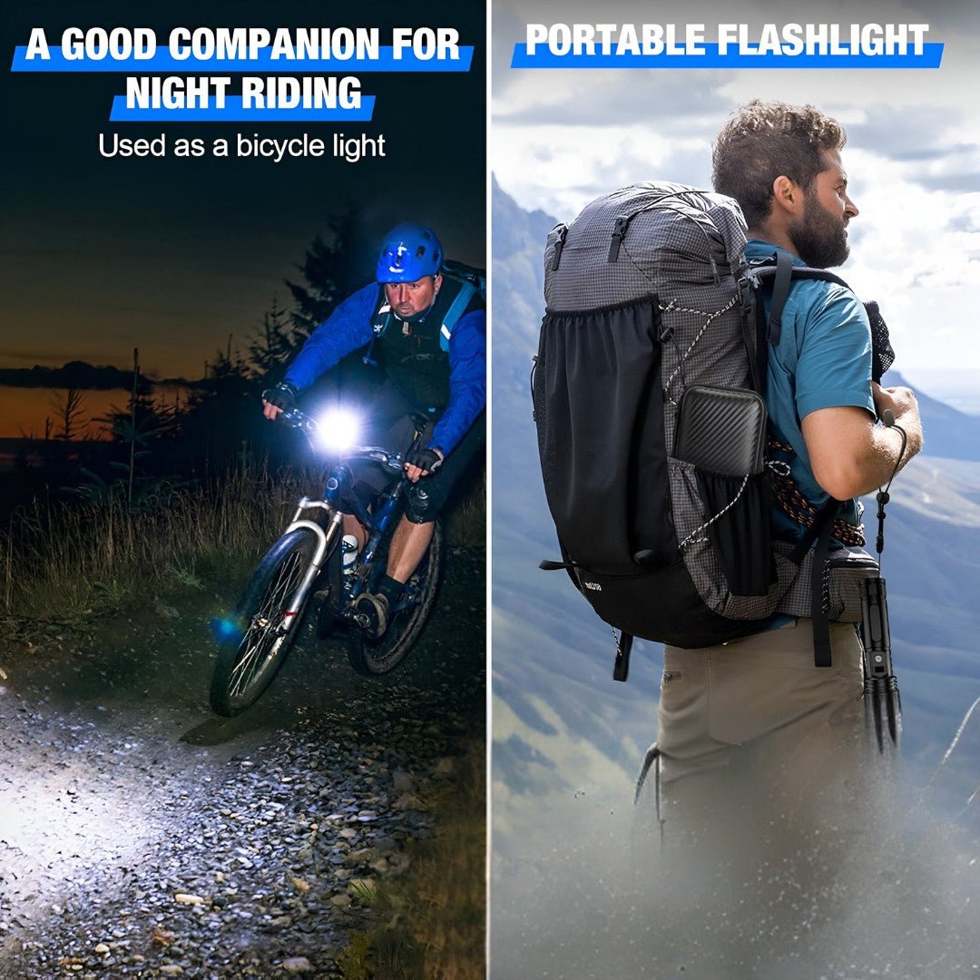 Lisslune | 100,000 Lumen Rechargeable LED Flashlight | Waterproof, Impact-Resistant & Ideal for Hiking, Emergencies & Power Outages