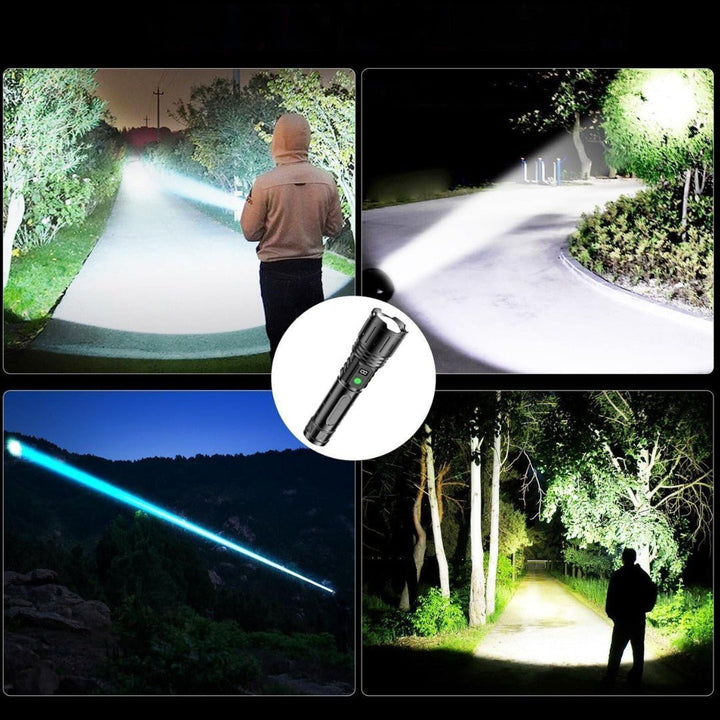 Lisslune | 100,000 Lumen Rechargeable LED Flashlight | Waterproof, Impact-Resistant & Ideal for Hiking, Emergencies & Power Outages