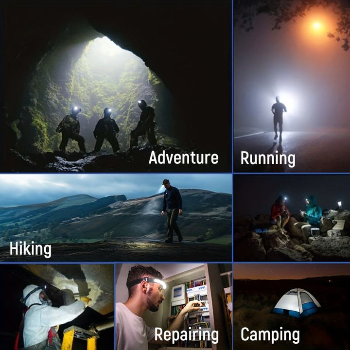 Lisslune | LED Headlamp X3 – Waterproof & Rechargeable Head Torch for Running, Hiking & Outdoor Adventures