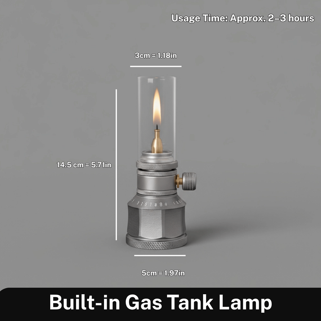 Lisslune | LUMETRA – Adjustable Butane Camping Lamp for Flexible Light Settings
