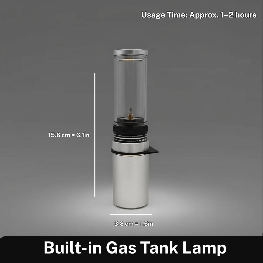 Lisslune | LUMETRA – Adjustable Butane Camping Lamp for Flexible Light Settings