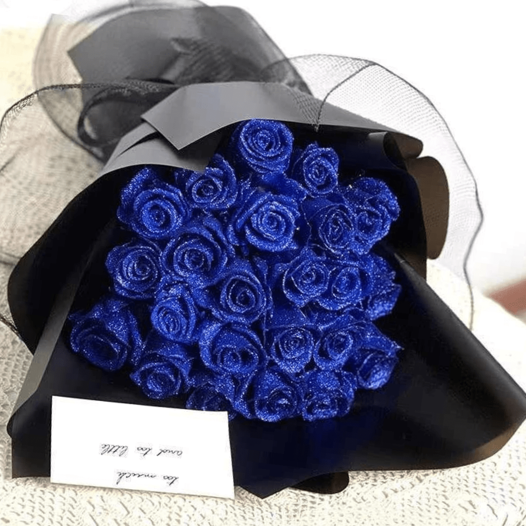 Lisslune | Fleurion Forever Bloom Rose | Real preserved glitter rose for romantic gifts and home decoration