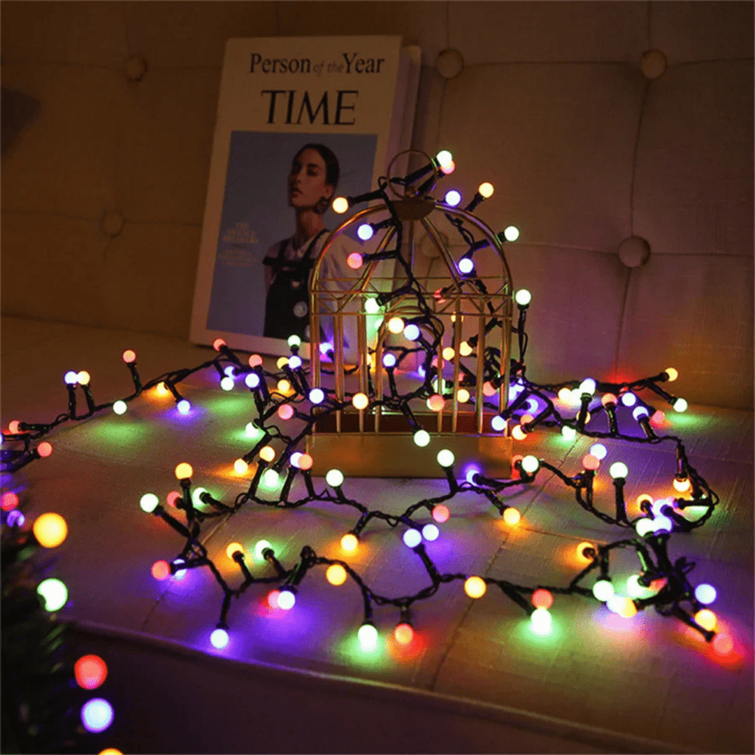 Lisslune | LUMIGLOW – Outdoor LED String Lights with Waterproof Globe Bulbs & 8 Lighting Modes