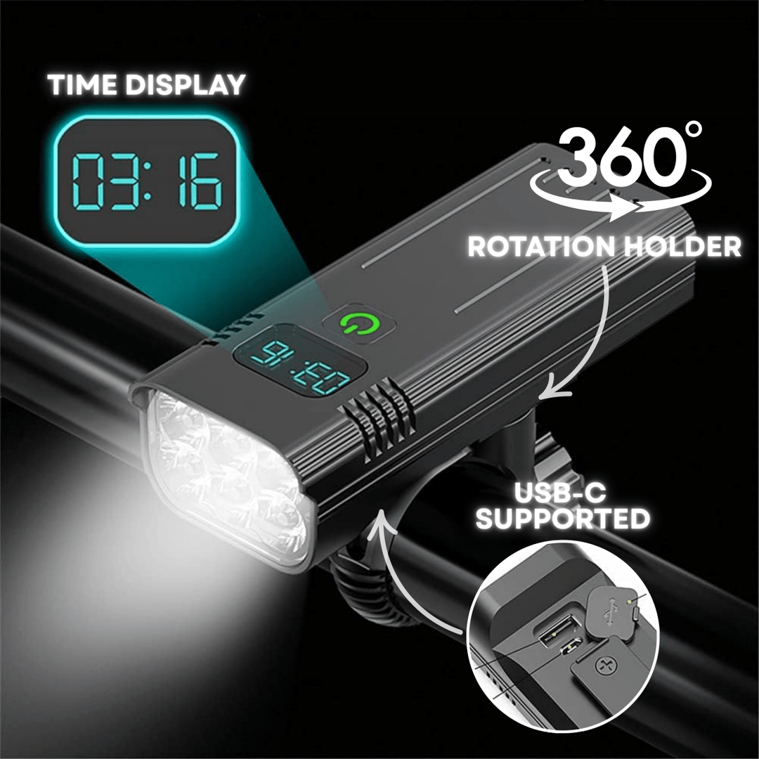 Lisslune | ROADGLOW X – 5000 Lumen Bike Light with 12 LEDs & USB-C Rechargeable Battery