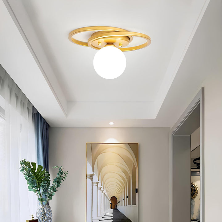 Lisslune | LumiNoble | Timeless ceiling light with golden LED ball design