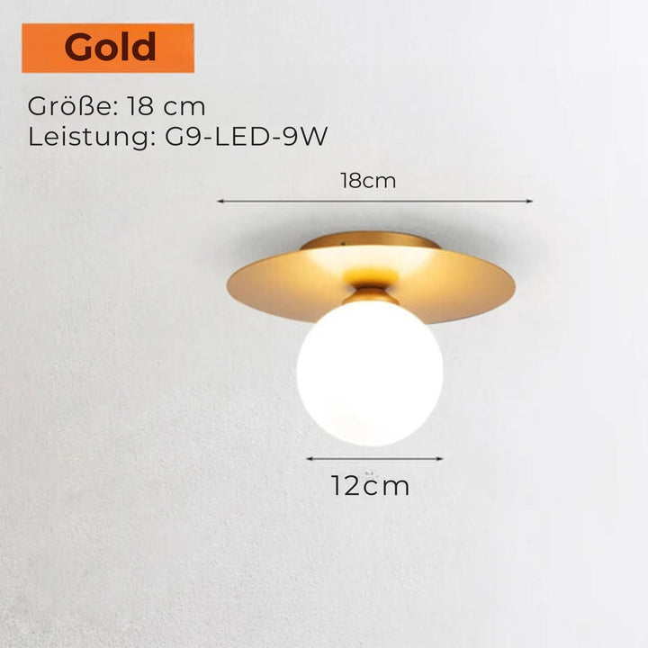 Lisslune | LumiNoble | Timeless ceiling light with golden LED ball design