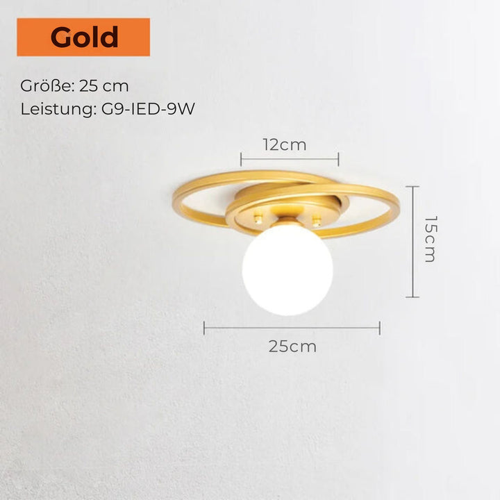 Lisslune | LumiNoble | Timeless ceiling light with golden LED ball design