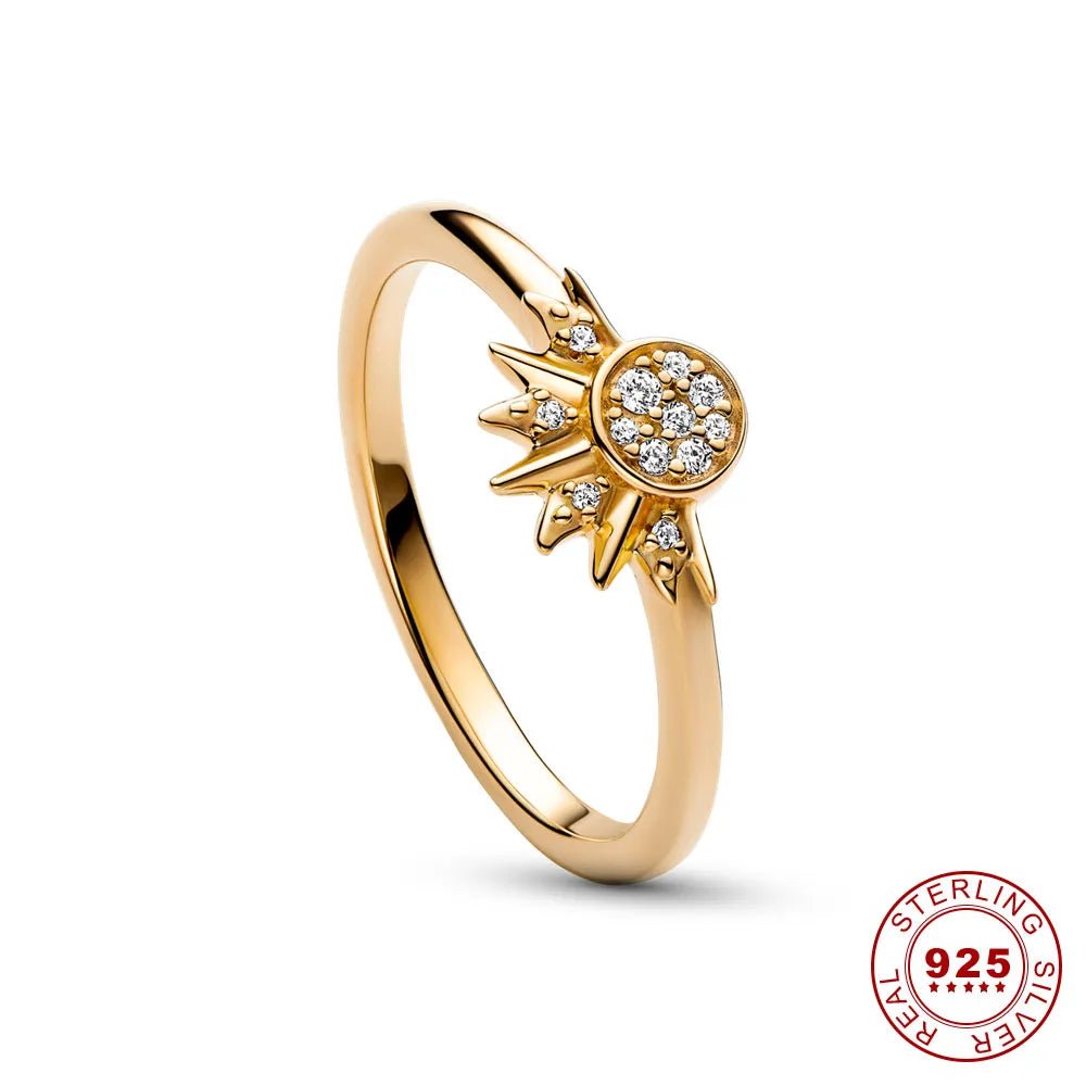 Lisslune | HELIARA RING – Sterling Silver Crystal Ring with Sun & Moon Design