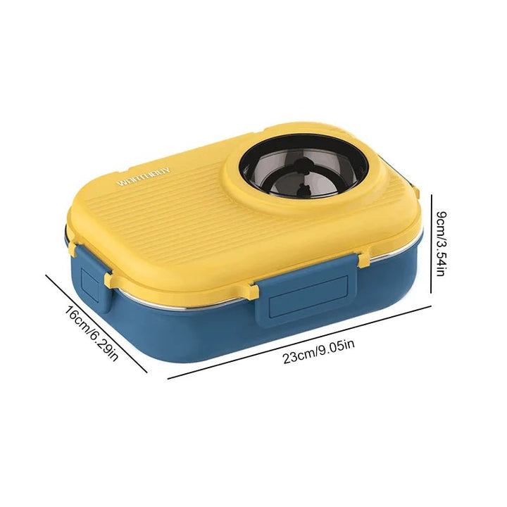Lisslune | LUNCHMATE – Stainless Steel Lunch Box with 3 Compartments for Fresh & Organized Meals