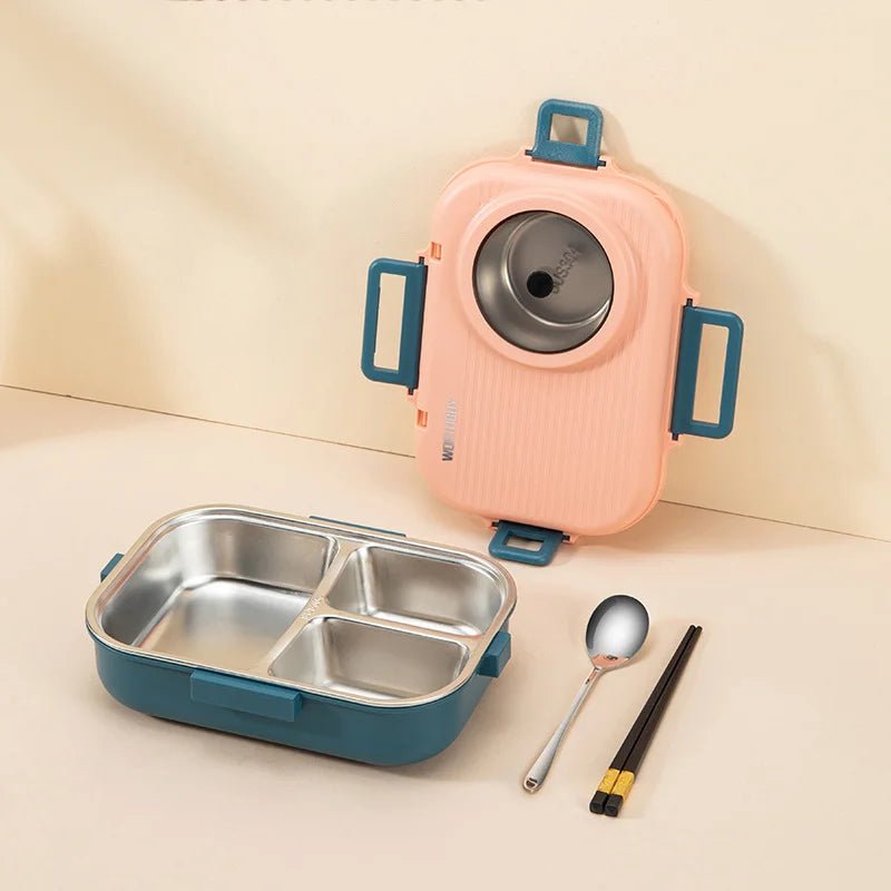Lisslune | LUNCHMATE – Stainless Steel Lunch Box with 3 Compartments for Fresh & Organized Meals