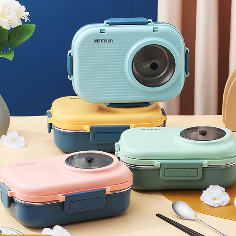 Lisslune | LUNCHMATE – Stainless Steel Lunch Box with 3 Compartments for Fresh & Organized Meals