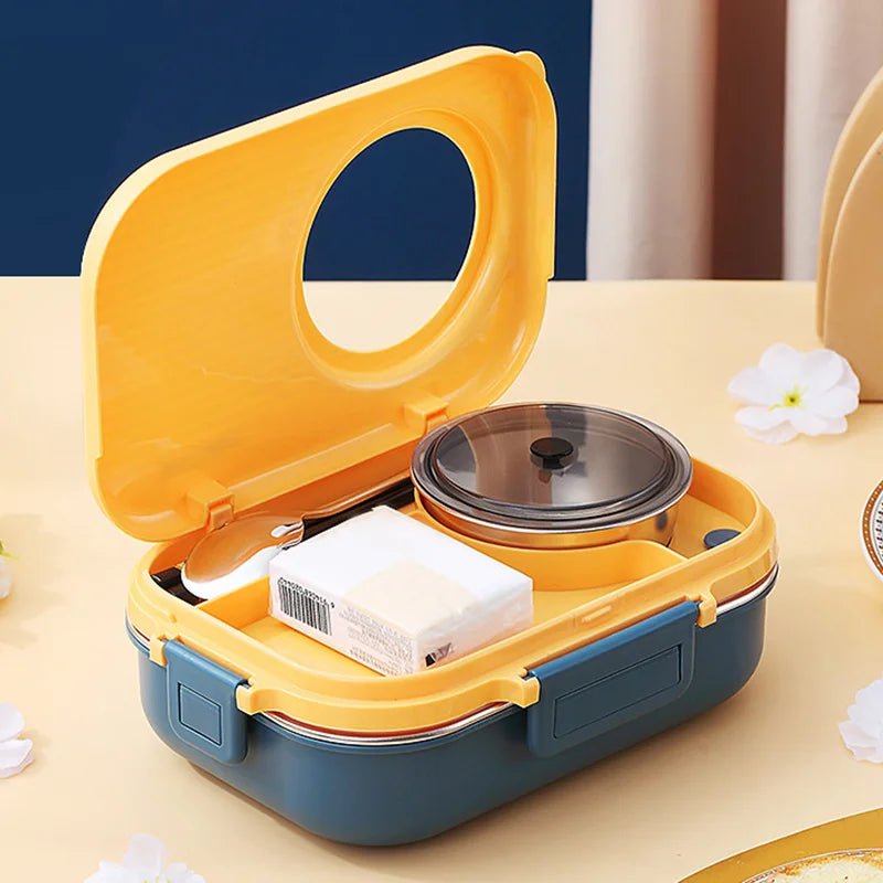 Lisslune | LUNCHMATE – Stainless Steel Lunch Box with 3 Compartments for Fresh & Organized Meals