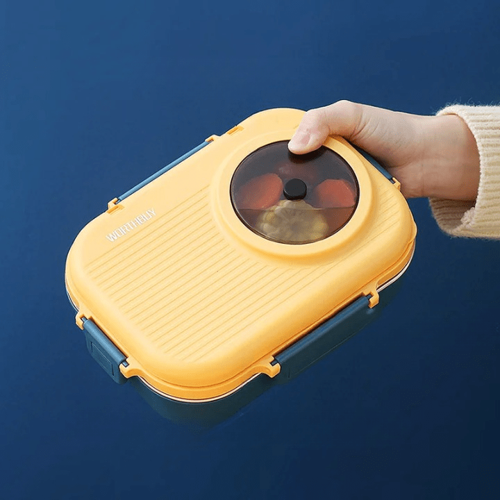 Lisslune | LUNCHMATE – Stainless Steel Lunch Box with 3 Compartments for Fresh & Organized Meals