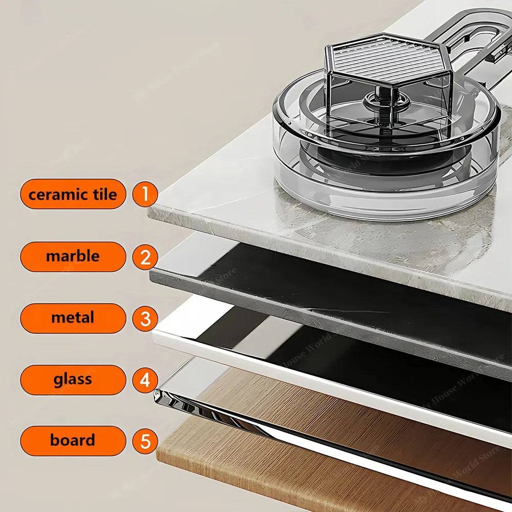 Lisslune | Wall-Mounted Suction Cup Spice Rack Organizer for Kitchen Storage and Easy Access to Spices