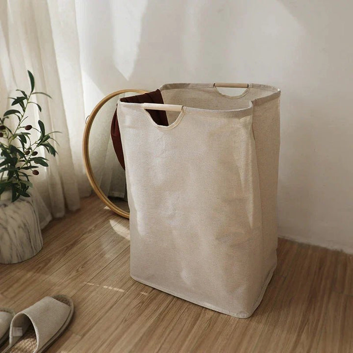 Lisslune | LuxeFold Hamper – Elegant Cotton-Linen Laundry Organizer